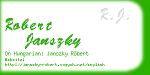robert janszky business card