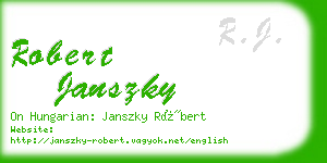 robert janszky business card